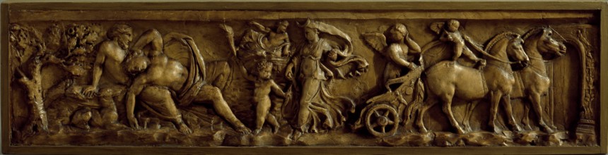 Cast of sarcophagus (of Gerontia) with front panel showing Endymion and Selene. Creator: Unknown.