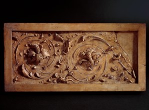 Cast of the left side of the decorated dado of the tomb of Ascanio Sforza, 1505, (19th century?).  Creator: Unknown.