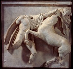 Cast of lunging Lapith and rearing centaur from Parthenon..., c447-438 BC, (c1820s). Creator: Unknown.