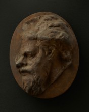 Cast of head of Dacian with large nose and under-chin beard. Creator: Unknown.