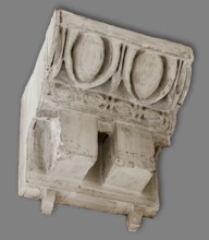 Cast of area of cornice with egg-and-dart, bead-and-reel, and dentils..., ?late 18th century.  Creator: Unknown.