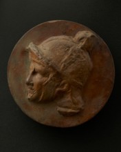 Cast of head of young Roman auxiliary wearing helmet. Creator: Unknown.