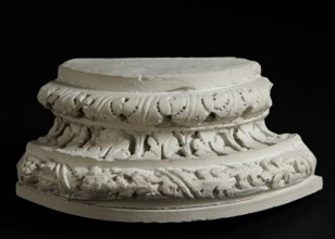 Cast of column base decorated with deeply drilled leaves. Creator: Unknown.