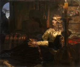Elizabeth Woodville in her Sanctuary, Westminster after the abstraction of her eldest Son...c1855. Creator: Arthur George Walker.