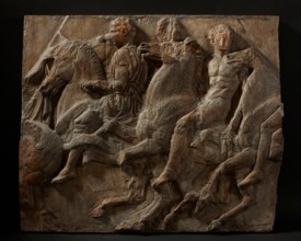 Cast of slab of riders from North frieze of Parthenon..., 19th century. Creator: Unknown.