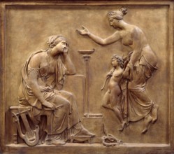 Venus and Cupid appearing to Sappho to console her, before 1866. Creator: John Gibson.