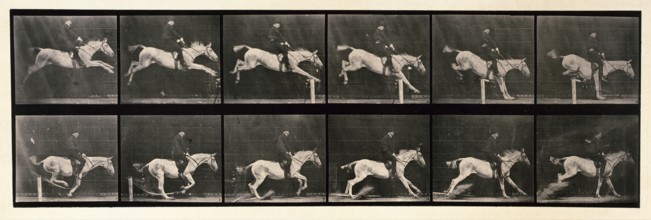 Jumping a hurdle, 1872-1885. Creator: Eadweard J Muybridge.