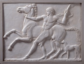 Cast of relief of youth, horse, and dog from Hadrian's Villa, c120-140 AD, (19th century?). Creator: Unknown.