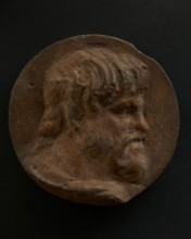 Cast of head of bearded Dacian in cloak. Creator: Unknown.