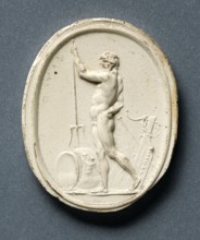 Plaster cast of a gem depicting the Roman god Neptune, (1771?). Creator: Edward Burch.