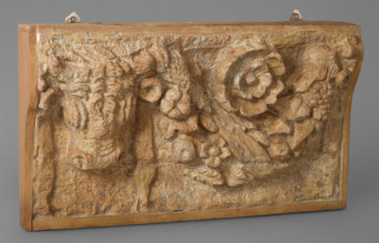 Cast of part of frieze showing a bucranium, garland, and rosette, late 18th-early 19th century. Creator: Unknown.