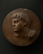 Cast of full-faced, clean-shaven Roman officer. Creator: Unknown.