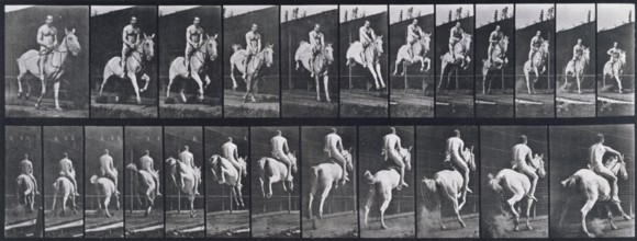 Jumping a hurdle, 1872-1885.   Creator: Eadweard J Muybridge.