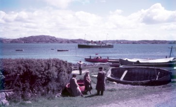 McBrayn's steamer off shore, Isle of Iona, Scotland, c1955.  Creator: Arthur Charles Kirby Ware.