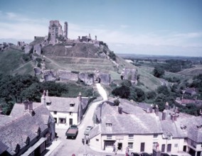 Corfe Castle and village, Dorset, c1955. Creator: Arthur Charles Kirby Ware.