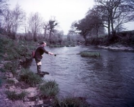Fishing on the Tamar, Cornwall, c1955. Creator: Arthur Charles Kirby Ware.