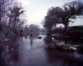 Fishing on the Tamar, Cornwall, c1955. Creator: Arthur Charles Kirby Ware.