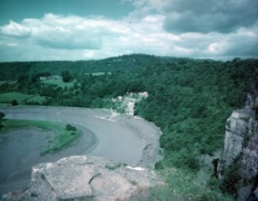 Bend in the River Wye at Wintour's Leap, near Chepstow, Wye Valley, c1955. Creator: Arthur Charles Kirby Ware.