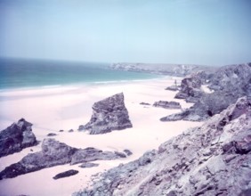 Bedruthan Bay, Newquay, Cornwall, c1955. Creator: Arthur Charles Kirby Ware.