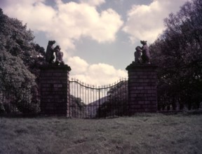 Gates of Traquair House, Scotland, c1955. Creator: Arthur Charles Kirby Ware.