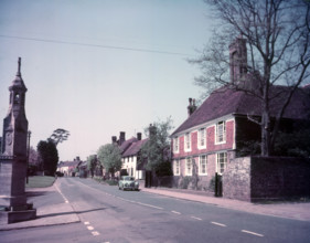 High Street and war memorial, Burwash, Sussex, c1955. Creator: Arthur Charles Kirby Ware.