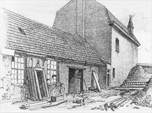 Drawing by Hitler, Shelter in Fournes, Flanders, 1917