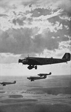 German bombers flying over Nuremberg, 1935