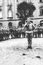 Le caporal Sellier "clairon de l'armistice du 11 novembre 1918" sonnant le Cessez de feu le 5 Octobre 1918 à Belfort