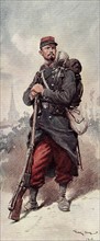 Soldat de l'armée française en 1914 - Première guerre mondiale. Fantassin français en 1914.