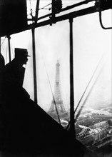 Aerial view of Paris on board of the 'Commandant Coutelle' airship
