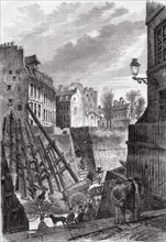 Les travaux du baron Haussmann   à Paris. Percement en 1869, de voies nouvelles à Paris : vue de la