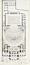 Plan des accès, de la salle et de la scène, proposé en 1910 par l'architecte Roger Bouvard pour le