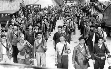 Miliciens espagnols, en 1936
