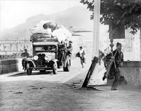 Réfugiés espagnols à la frontière française, en août 1936