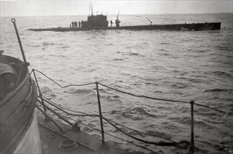 Torpillage du sous-marin gouvernemental "B6" au large de la Corogne, en 1936