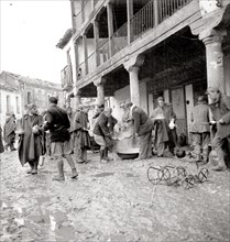 L'heure de la soupe pour les troupes nationalistes pendant le siège de Madrid en novembre 1936