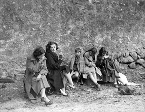 Spanish refugees near the French frontier, 1939