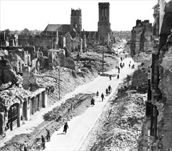 La ville de Caen, qui Ã  subit les bombardements du au débarquement des alliés.