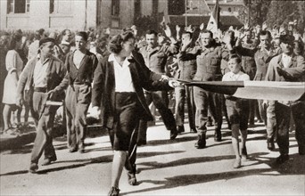 Prisonniers allemands à Annecy en août 1944