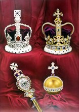 Couronnement d'Elizabeth 2 les joyaux de la couronne D'angleterre
