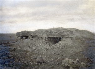 La première guerre mondiale. Fort de Vaux : abri détruit par l'artillerie des deux camps - région