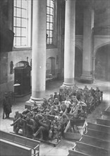 La première guerre mondiale. La chapelle du collège Buvignier à Verdun, transformé en hôpital, ou