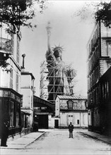 Construction de la Statue de la Liberté à Paris