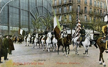 Parade of the Buffalo Bill's Wild West troupe in Paris