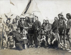 Buffalo Bill's Wild West troupe.
Redskins and interpreter