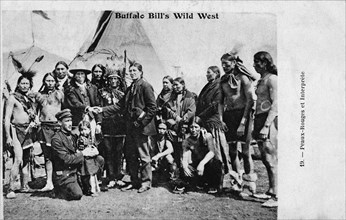 Buffalo Bill's Wild West. Redskins and interpreter