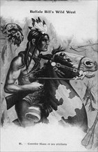 Buffalo Bill's Wild West. Guerrier Sioux et ses attributs