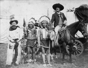 Buffalo Bill's Wild West. Cow boy, Redskins, Mexican chief and lasso champion