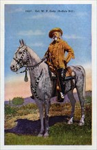 Buffalo Bill on his favorite horse, Isham