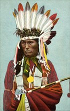 Carte postale représentant le chef Indien "Blackhawk" ("faucon noir")